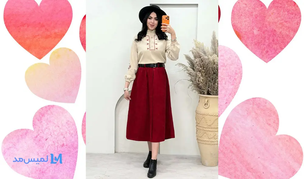 ست شومیز و دامن مدل شکوفه